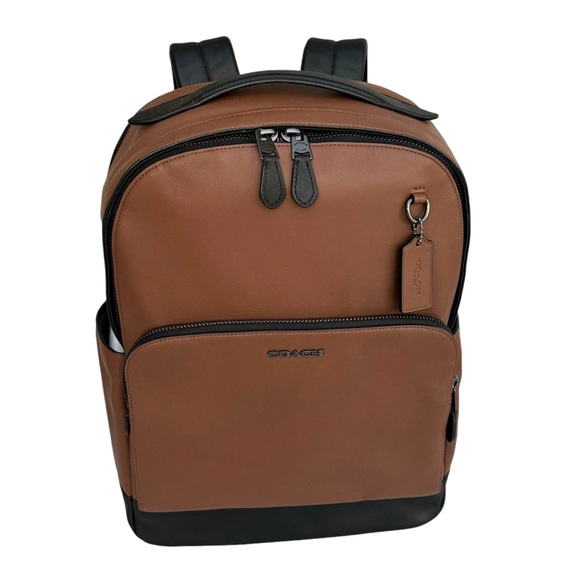 Coach Graham Limited Saddle Brown Calf Leather Full Size Backpack Men’s - Picture 6 of 17